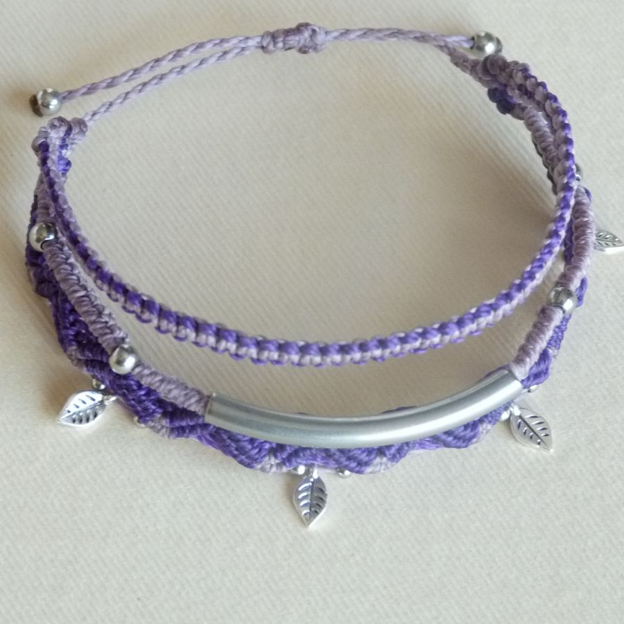 3 i 1 Multi-Row Armband Lila och Violett
