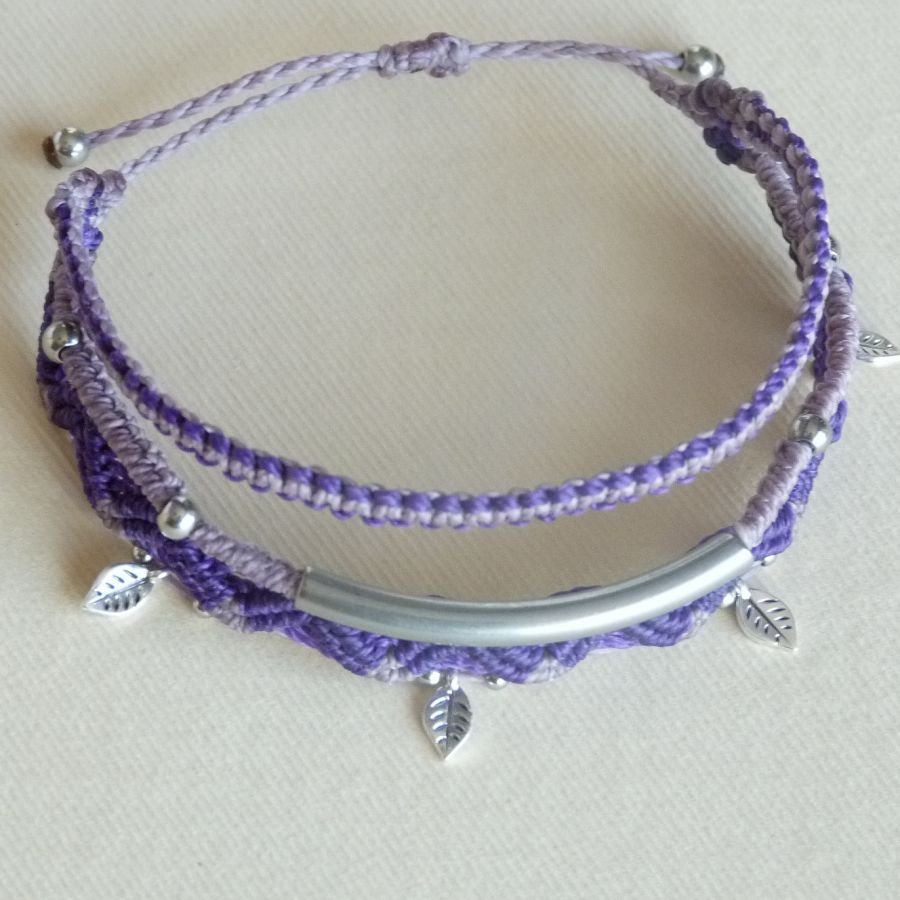 3 i 1 Multi-Row Armband Lila och Violett
