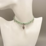 Vatten mintgrönt mikro makramé halsband med choker