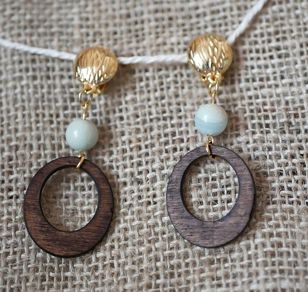 &Ouml;rh&auml;ngen i valn&ouml;tstr&auml; och amazonit med &auml;delstenar