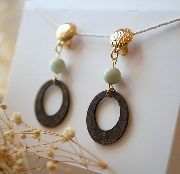 &Ouml;rh&auml;ngen i valn&ouml;tstr&auml; och amazonit med &auml;delstenar