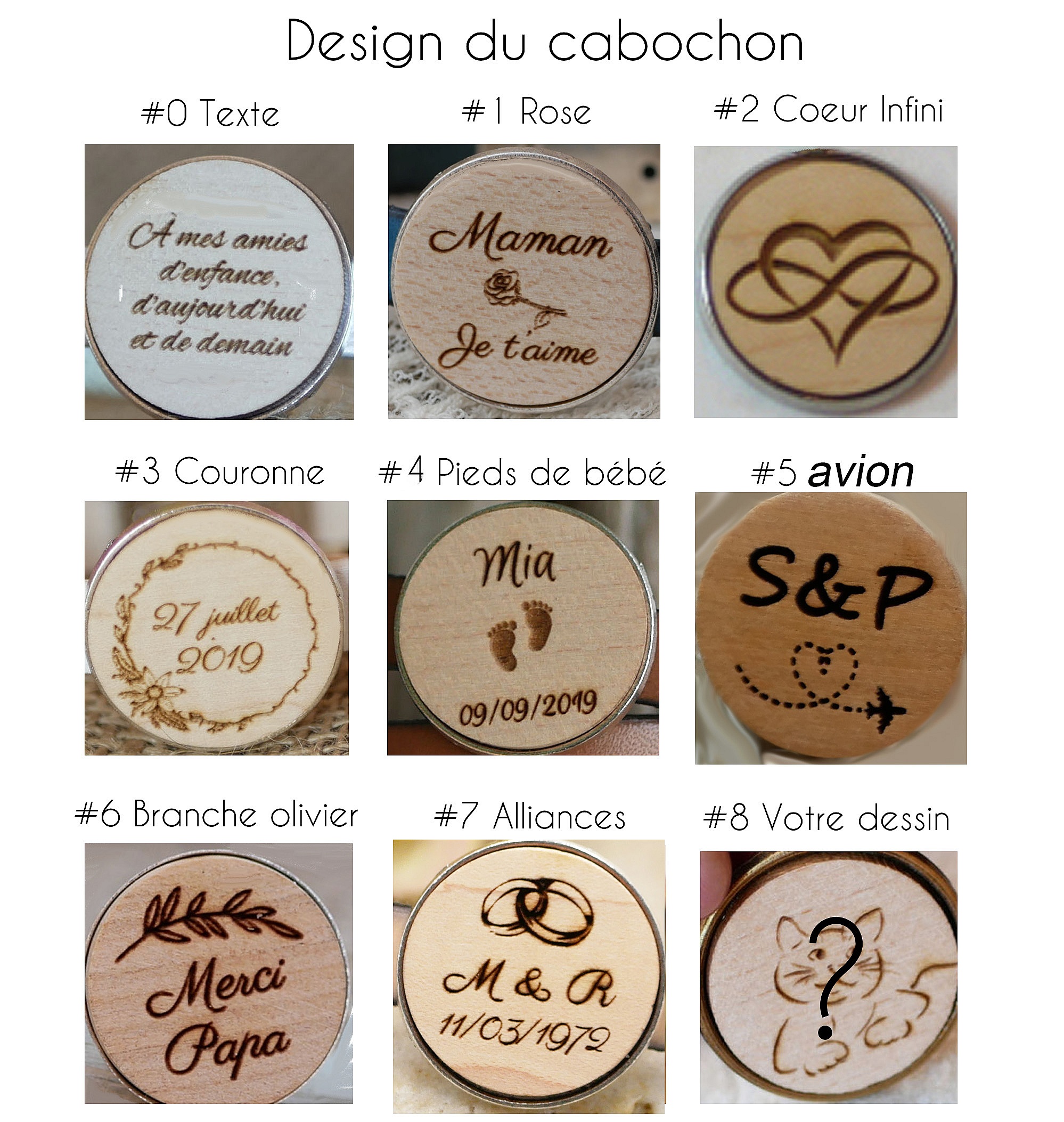 Porte-cl&eacute;s ancre marine au cabochon bois grav&eacute; personnalis&eacute; et suspension en macram&eacute;