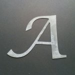 Bokstavsskylt i zink LUCIDA CALLIGRAPHY