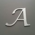 Bokstav i borstad metall LUCIDA CALLIGRAPHY