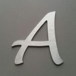Bokstav i borstad metall LUCIDA HANDWRITING