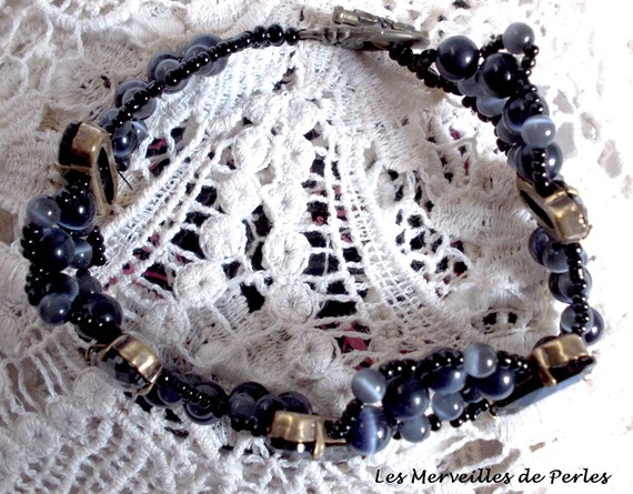 Liberty-armband med Swarovski-kristaller och glaskattögon