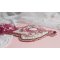 Rosa liljehalsband med vit Howlite ädelsten, fröpärlor, spets och olika pärlor Haute-Couture stil
