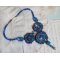 Royal Blue Roses halsband med Swarovski-kristaller och fröpärlor