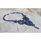 Royal Blue Roses halsband med Swarovski-kristaller och fröpärlor