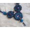 Royal Blue Roses halsband med Swarovski-kristaller och fröpärlor