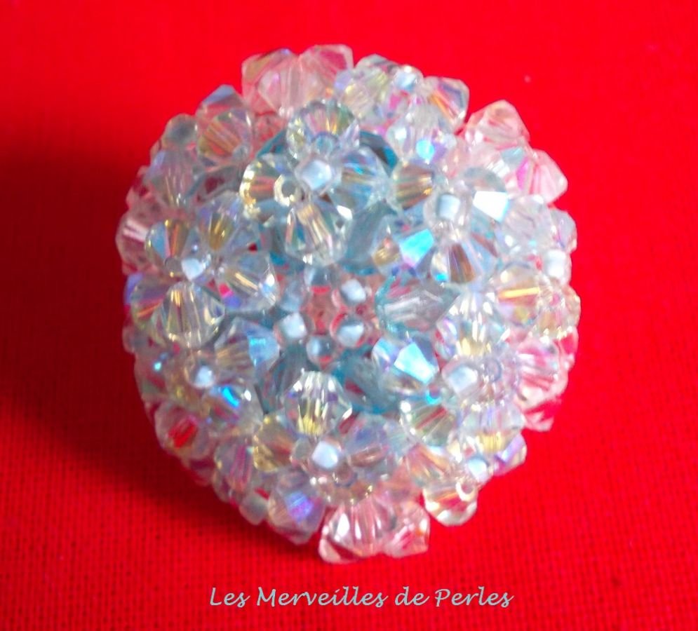 Crystal Blue Ring med Swarovski Crystal Facetter och Spinners
