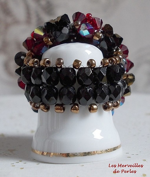 Fantasia-ring med facetter och snurrande toppar i Swarovski-kristall