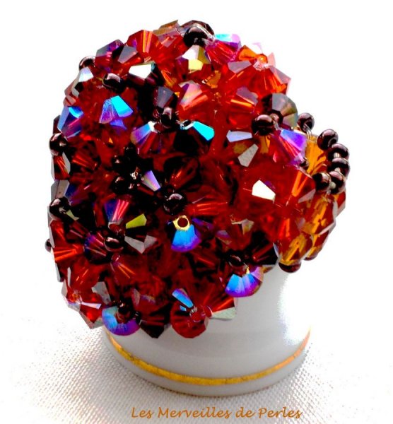 Topasring med Swarovski-kristallfacetter och spinnare