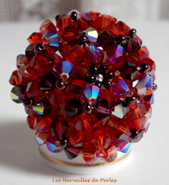 Topasring med Swarovski-kristallfacetter och spinnare