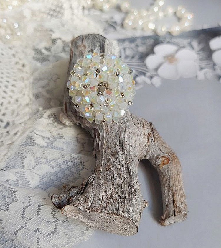 Kristallring med Swarovski-kristallfacetter och spinnare
