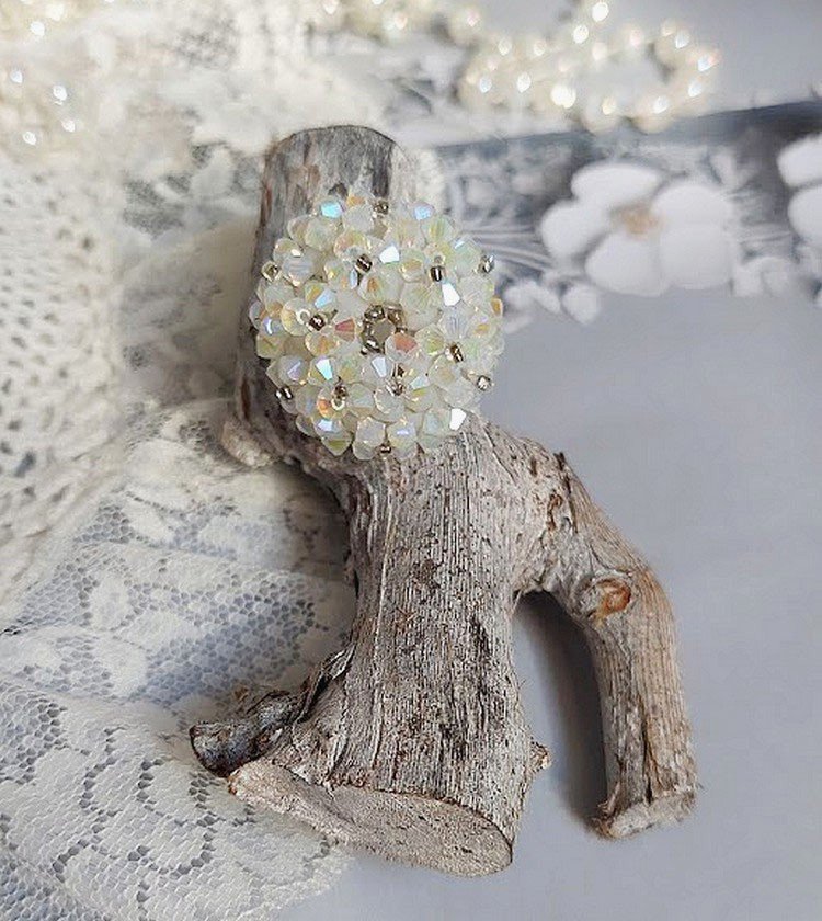 Kristallring med Swarovski-kristallfacetter och spinnare