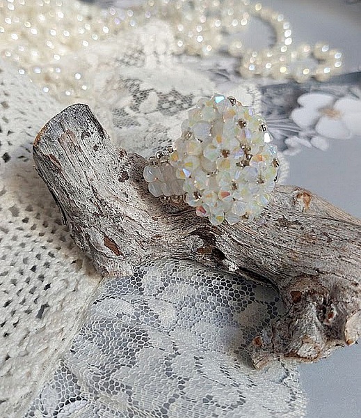 Kristallring med Swarovski-kristallfacetter och spinnare