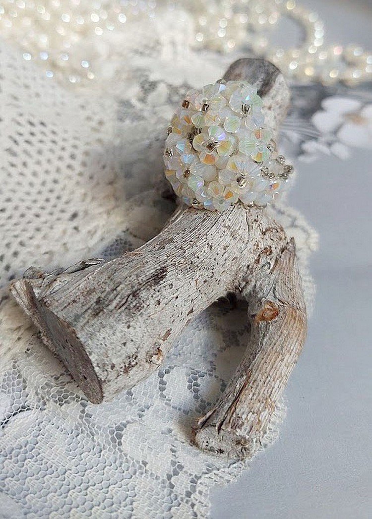 Kristallring med Swarovski-kristallfacetter och spinnare