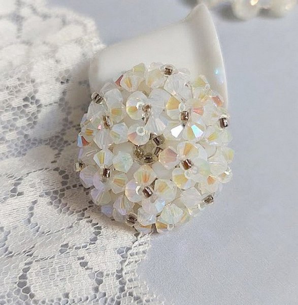 Kristallring med Swarovski-kristallfacetter och spinnare