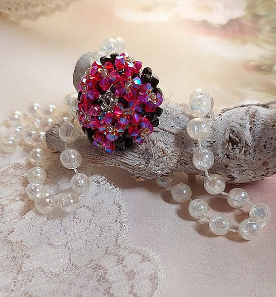 Elegance-ring med Swarovski-kristallfacetter och spinnare