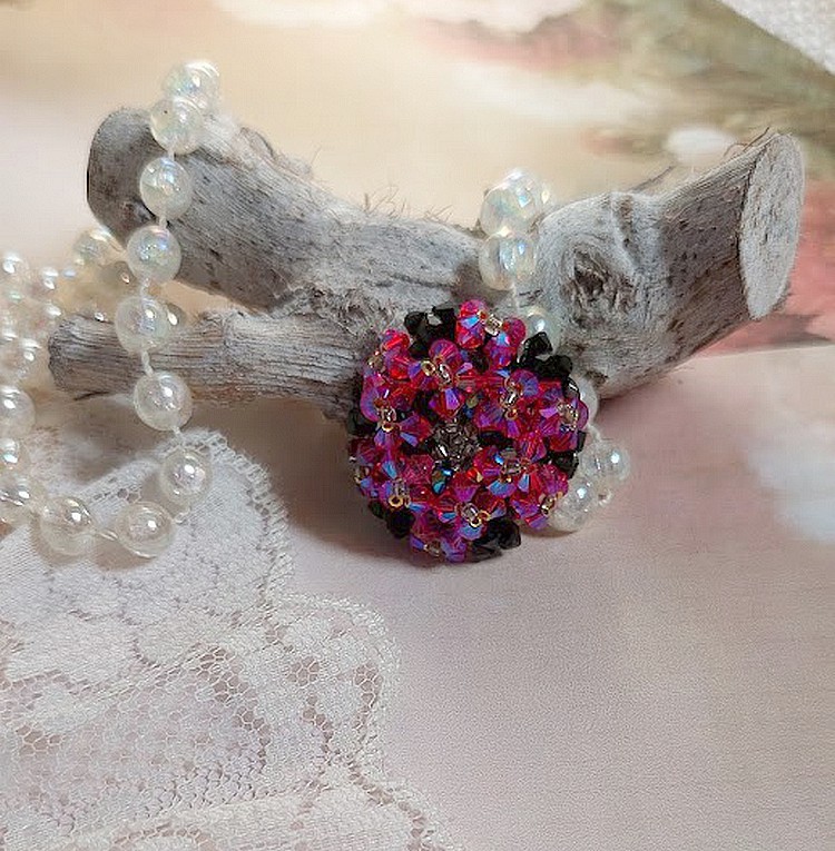 Elegance-ring med Swarovski-kristallfacetter och spinnare