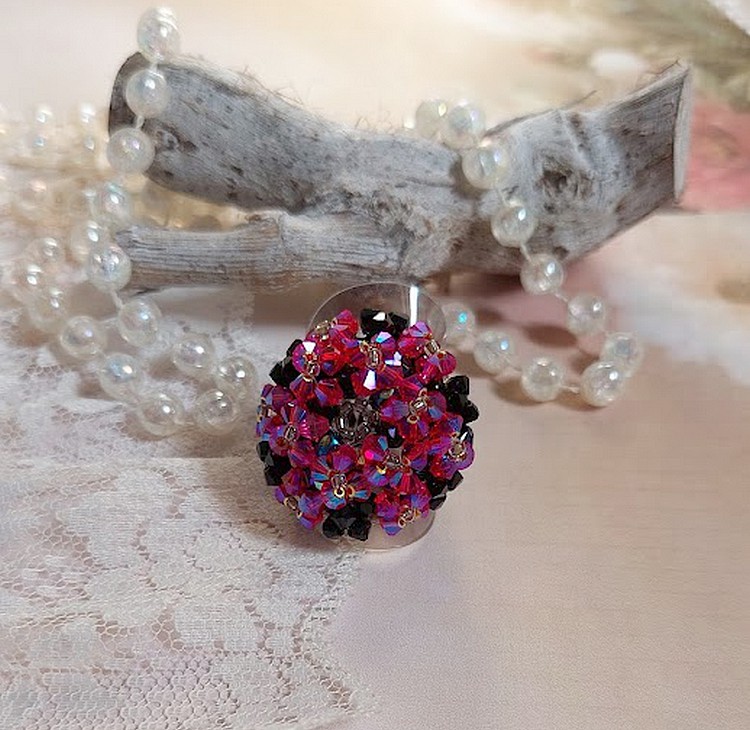 Elegance-ring med Swarovski-kristallfacetter och spinnare