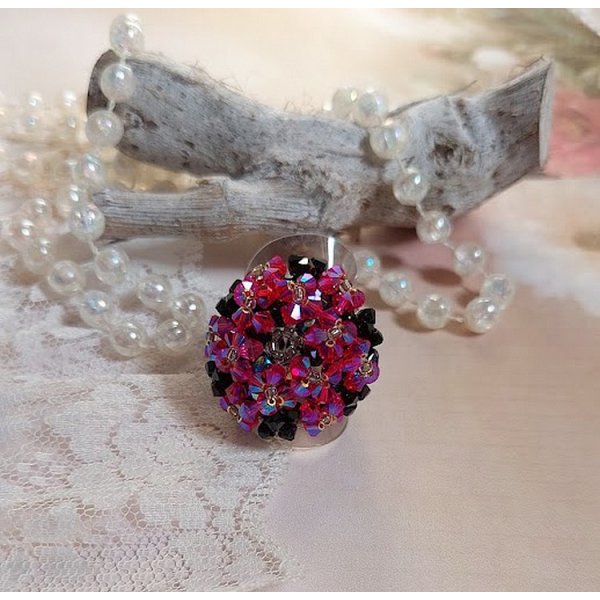 Elegance-ring med Swarovski-kristallfacetter och spinnare