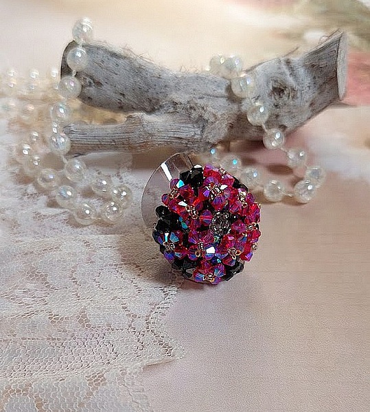 Elegance-ring med Swarovski-kristallfacetter och spinnare