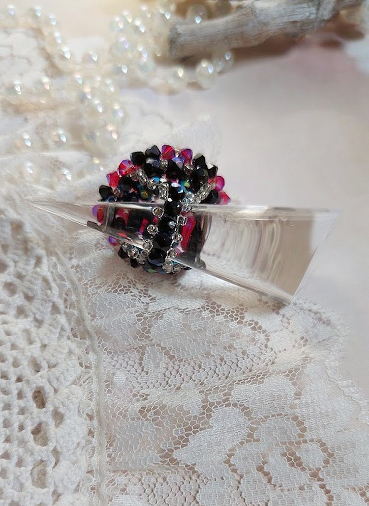 Elegance-ring med Swarovski-kristallfacetter och spinnare
