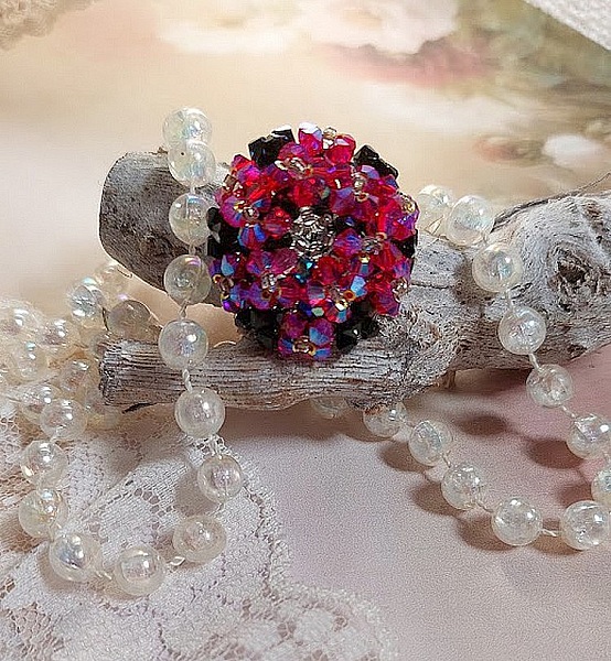 Elegance-ring med Swarovski-kristallfacetter och spinnare