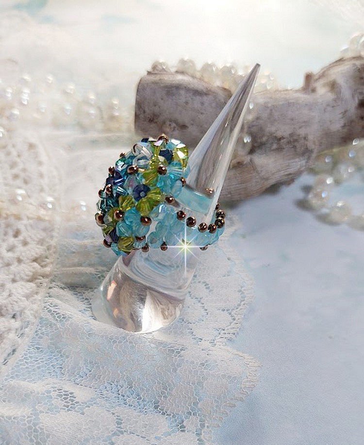 Hoppring med Swarovski-kristallfacetter och spinnare