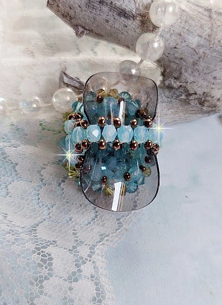 Hoppring med Swarovski-kristallfacetter och spinnare