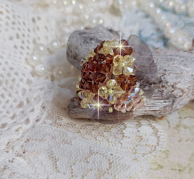 Stjärnring med Swarovski-kristallfacetter och spinnare