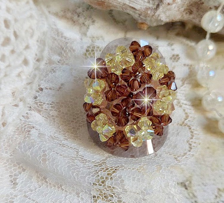 Stjärnring med Swarovski-kristallfacetter och spinnare