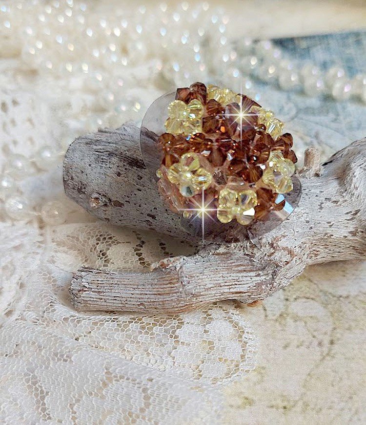 Stjärnring med Swarovski-kristallfacetter och spinnare