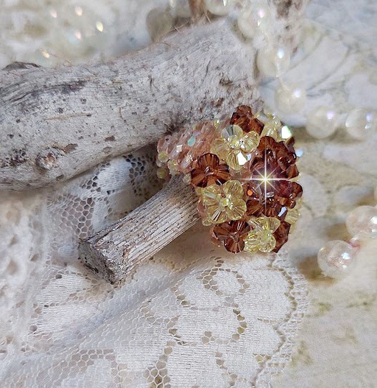 Stjärnring med Swarovski-kristallfacetter och spinnare