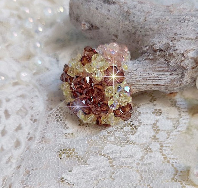 Stjärnring med Swarovski-kristallfacetter och spinnare