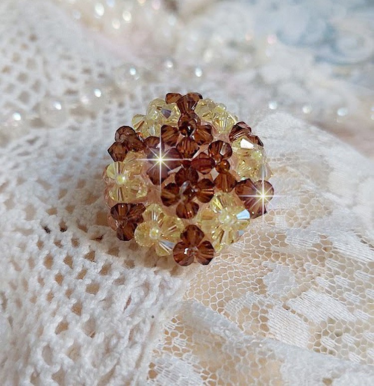 Stjärnring med Swarovski-kristallfacetter och spinnare