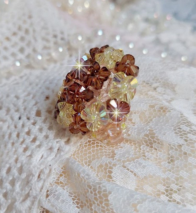 Stjärnring med Swarovski-kristallfacetter och spinnare