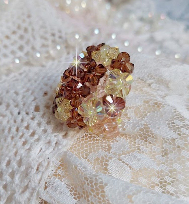 Stjärnring med Swarovski-kristallfacetter och spinnare