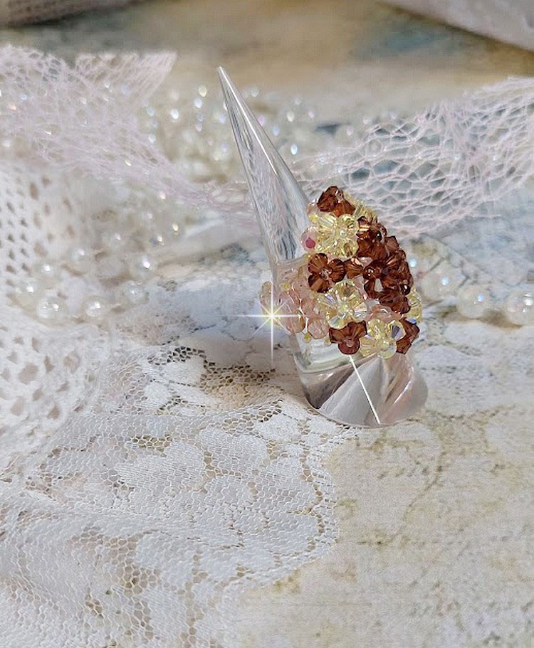 Stjärnring med Swarovski-kristallfacetter och spinnare