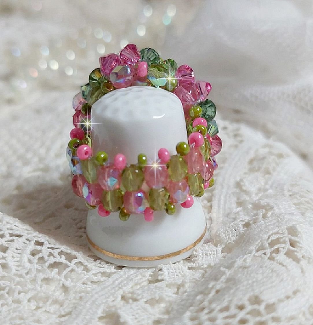 Miss Lady-ring med facetter och snurrande toppar i Swarovski-kristall