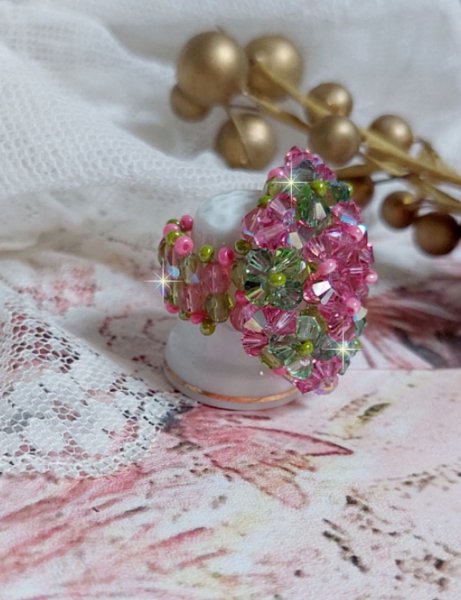 Miss Lady-ring med facetter och snurrande toppar i Swarovski-kristall