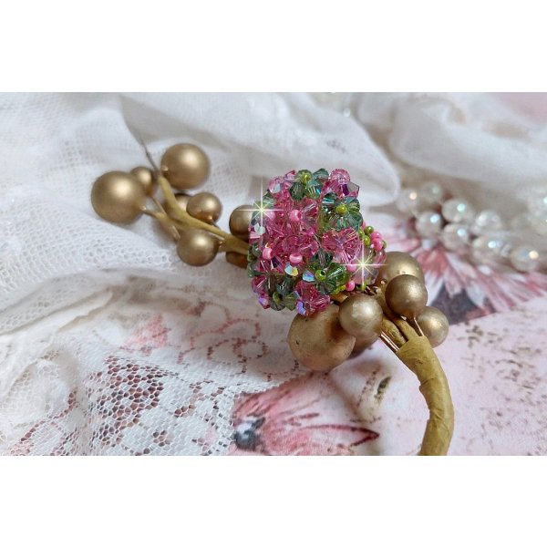 Miss Lady-ring med facetter och snurrande toppar i Swarovski-kristall