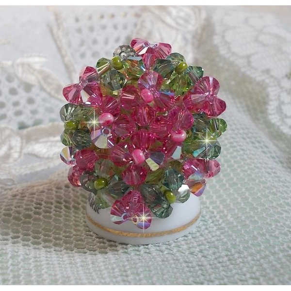 Miss Lady-ring med facetter och snurrande toppar i Swarovski-kristall