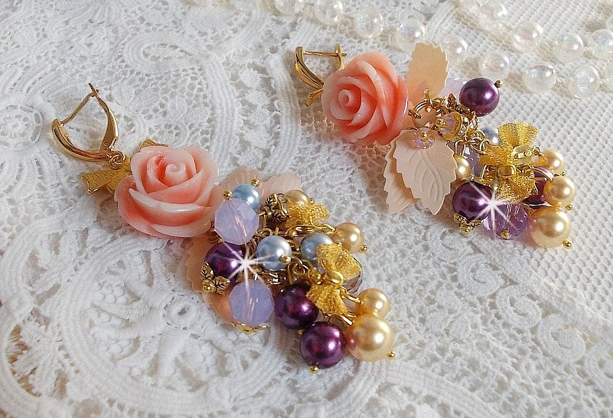 BO Bell'issim P&ecirc;che et Cr&egrave;me avec des Cristaux de Swarovski 