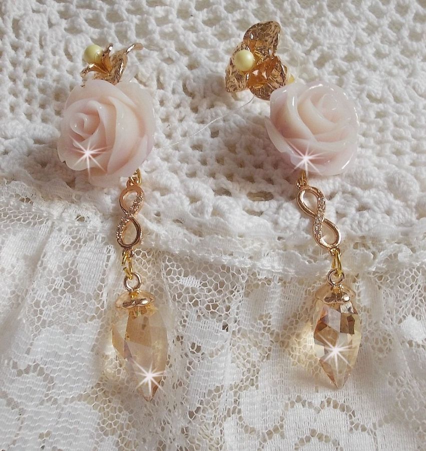Guldpläterad Bell'issim Violet Pink BO med Swarovski-kristaller och zirkonium