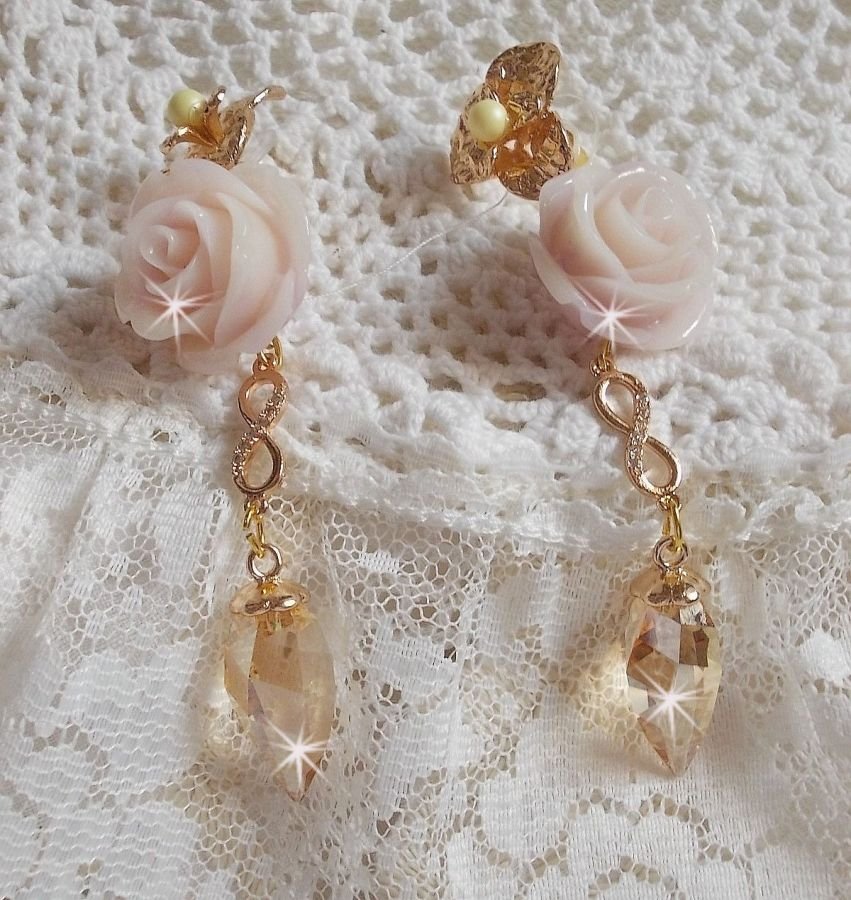 Guldpläterad Bell'issim Violet Pink BO med Swarovski-kristaller och zirkonium