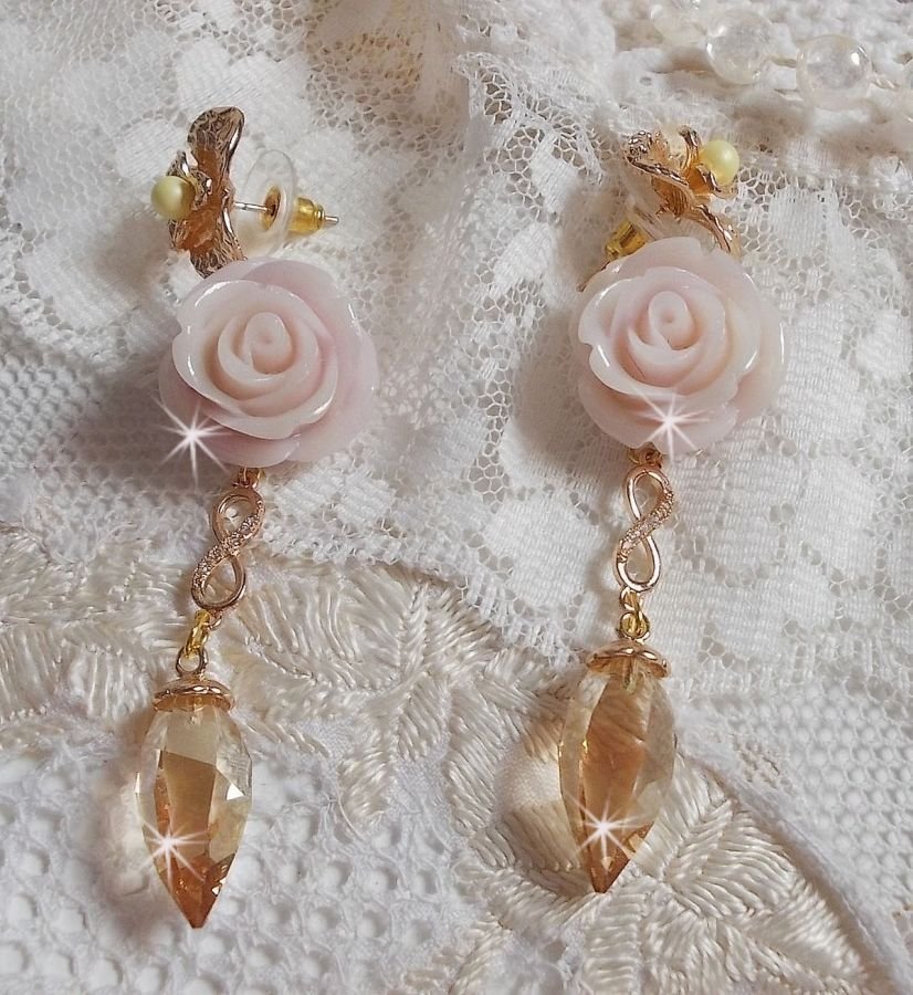 Guldpläterad Bell'issim Violet Pink BO med Swarovski-kristaller och zirkonium