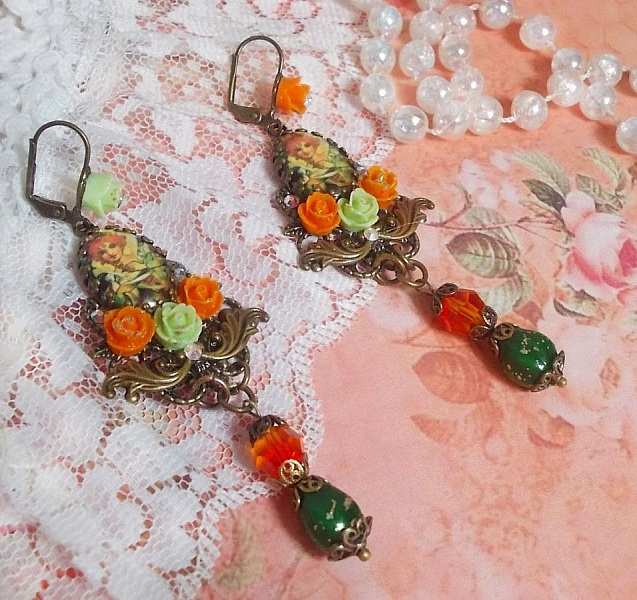 BO Fairy Aloes Pumpkin skapad med cabochoner av f&ouml;rstoringsglas, rosor av harts och kristaller.